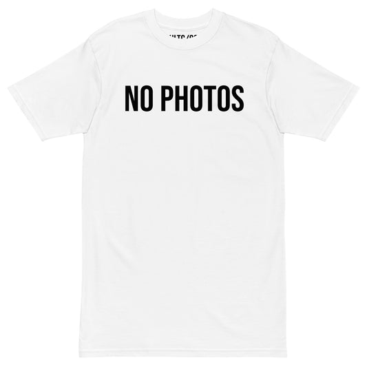 NO PHOTOS Logo T White